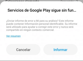 servicios de Google Play sigue sin funcionar